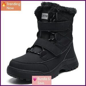 Waterproof Winter Snow Boots Mid-Calf Faux Fur Lined Warm Lightweight